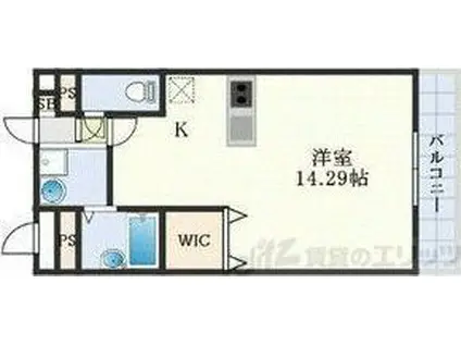 アンプルール フェール 江坂(1K/1階)の間取り写真