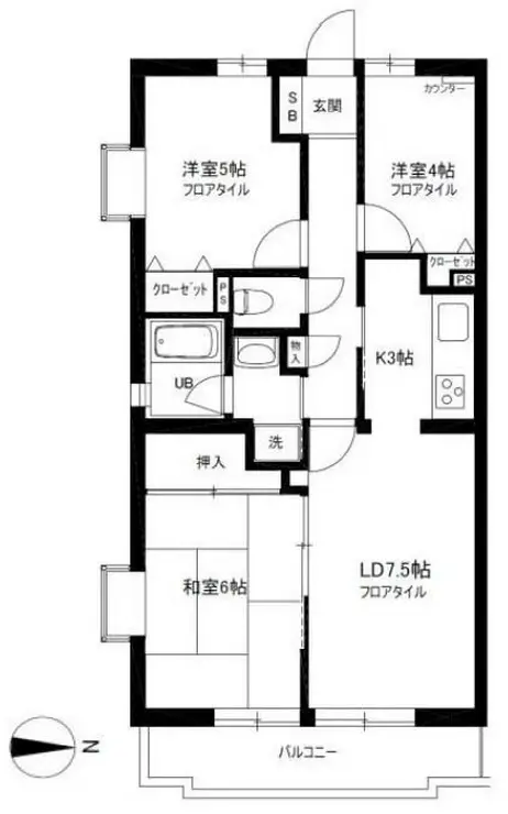 グレース桜新町 5階階 間取り