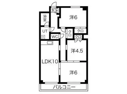 ハイツソレアード(3LDK/1階)の間取り写真