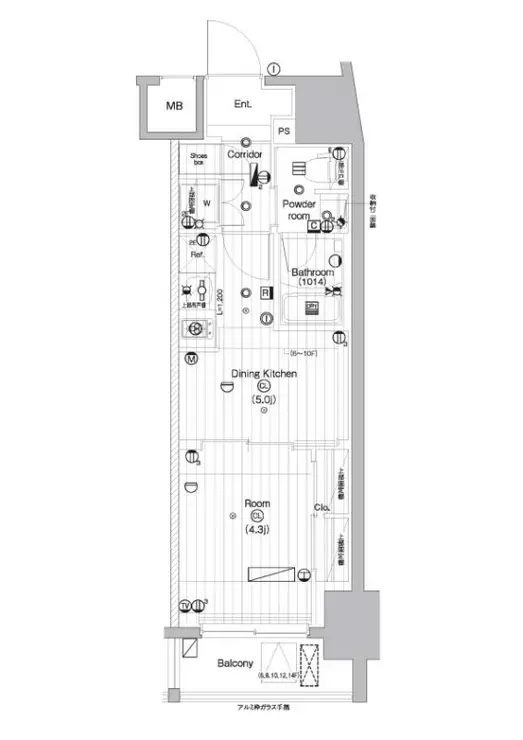 PREMIUM CUBE 亀戸 8階階 間取り