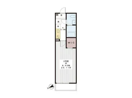 グリシーナ津田沼(1K/3階)の間取り写真