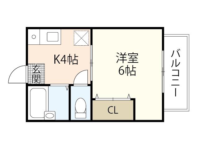 セジュール水木(1K/2階)の間取り写真
