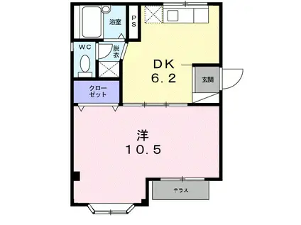 デパートメントアラキII(1DK/1階)の間取り写真