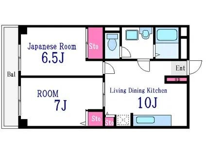 I・N西葛西(2LDK/2階)の間取り写真