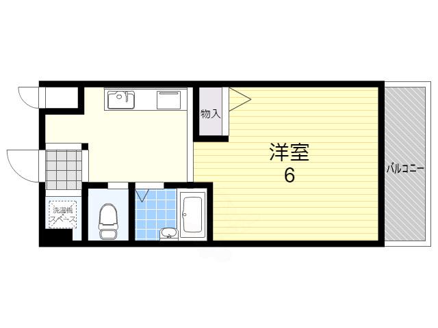 ビジタル丸山通5(1K/6階)の間取り写真