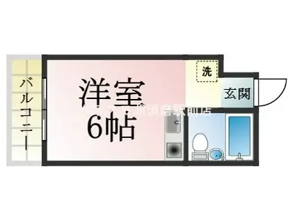 パンブロス2(ワンルーム/3階)の間取り写真