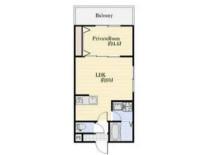 アプローズ加古川(1LDK/2階)の間取り写真