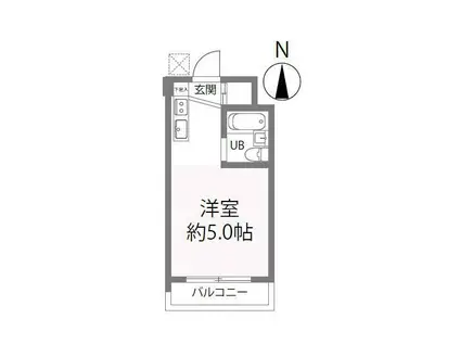山口第二メタルメゾン(ワンルーム/3階)の間取り写真