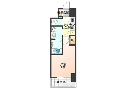 エスリード難波AGREA(1K/3階)の間取り写真