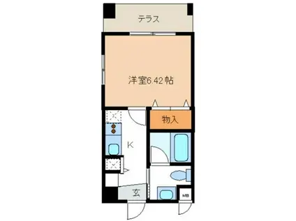 レジディア新川(1K/1階)の間取り写真