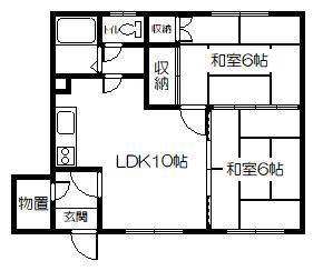 栄光コーポ(2LDK/1階)の間取り写真