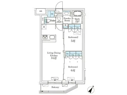 参宮橋ビューアパートメント(2LDK/3階)の間取り写真