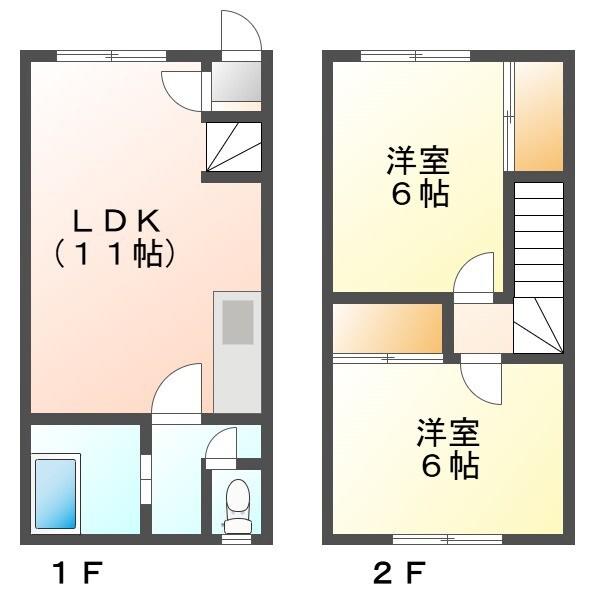 クリスタルハイムNO1(2LDK/1階)の間取り写真