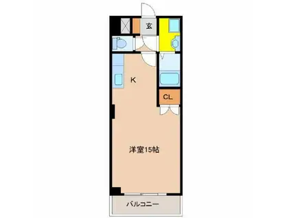 シャンテ恒久(ワンルーム/4階)の間取り写真