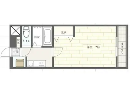 ジュネス伊伝居II(1K/4階)の間取り写真