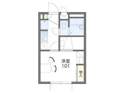 レオパレスDAIKANII(1K/2階)の間取り写真