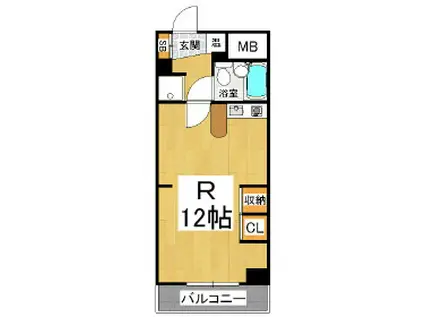 開智ハイツ(ワンルーム/3階)の間取り写真