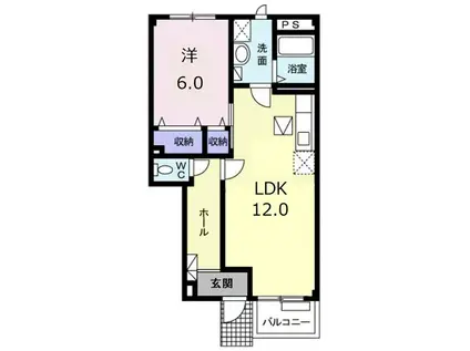 メゾン・クリスタルI(1LDK/1階)の間取り写真