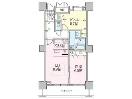 ロイヤルパークスタワー南千住(1SLDK/25階)の間取り写真
