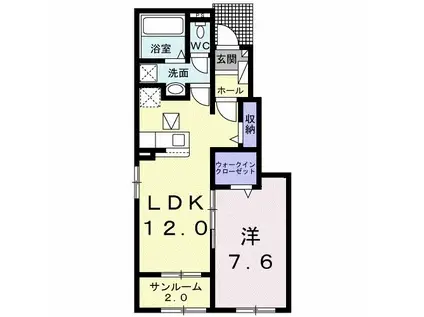 ロータス北泉4(1LDK/1階)の間取り写真