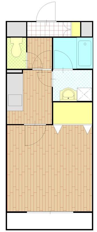 プライムライフプレイス(1K/2階)の間取り写真