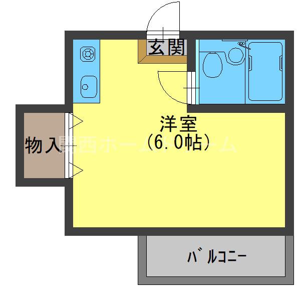 ハイツL(ワンルーム/2階)の間取り写真
