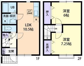 ベルメゾン大平 B(2LDK/1階)の間取り写真
