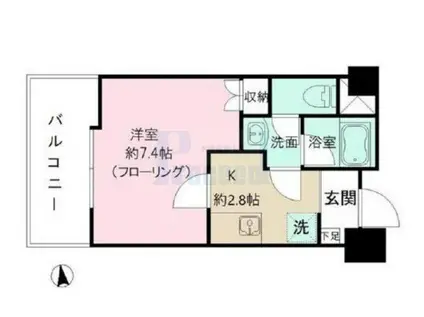WIST新宿(1K/6階)の間取り写真