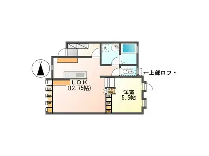 アトランティス(1LDK/2階)の間取り写真