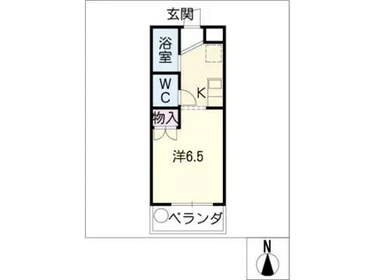 ベレッツァ岐阜(ワンルーム/3階)の間取り写真