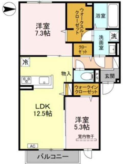 シエル・クレール(2LDK/3階)の間取り写真