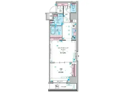 ジェノヴィア東神田グリーンヴェール(1LDK/5階)の間取り写真