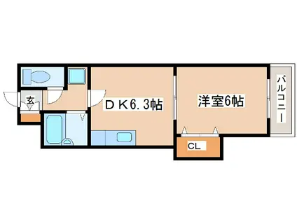 梅田ビル(1DK/3階)の間取り写真