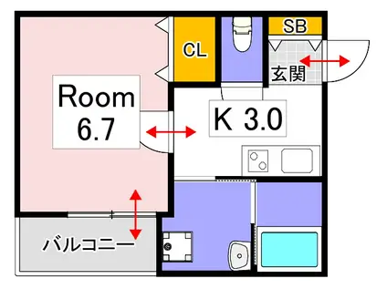 ヴィーナスコート島田本町(1K/3階)の間取り写真
