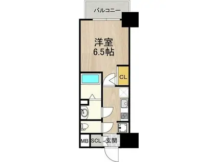 ARTIZA新大阪D.C(1K/2階)の間取り写真