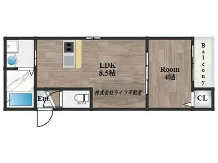 パロス衣摺クリアス(1LDK/2階)の間取り写真