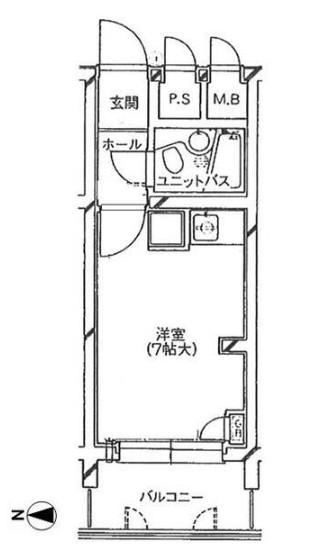 朝日プラザ北七番丁(ワンルーム/1階)の間取り写真