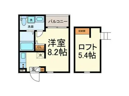 ROROつゆはし(1SK/2階)の間取り写真