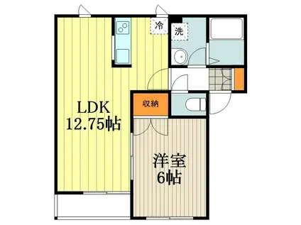 ソレアード(1LDK/1階)の間取り写真