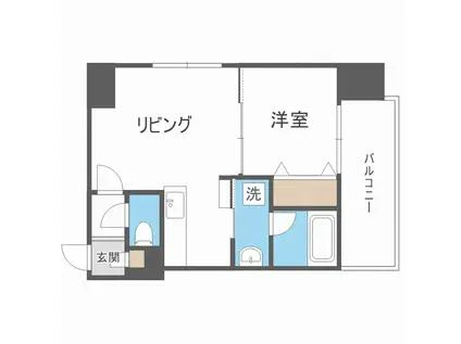 エクレール(1LDK/14階)の間取り写真