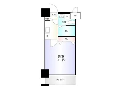 NO.71オリエントトラストタワー(1K/13階)の間取り写真