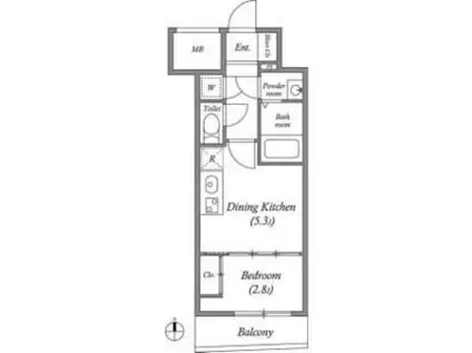 SERENITE本町REFLET(1DK/15階)の間取り写真