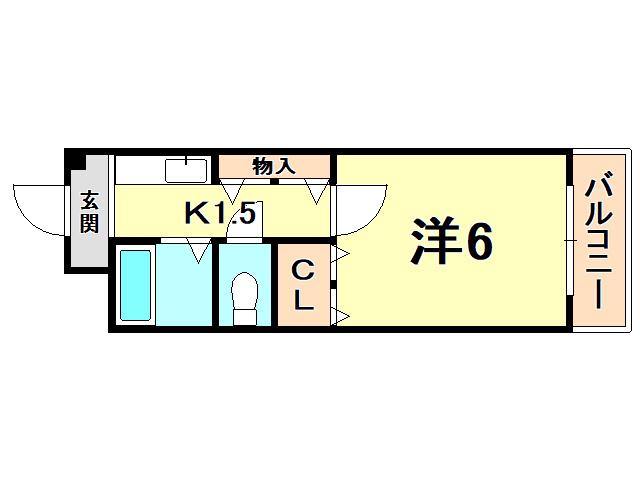 VIVANT西宮(1K/3階)の間取り写真