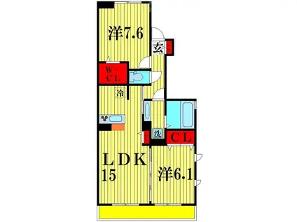 なんてんの郷III(2LDK/1階)の間取り写真