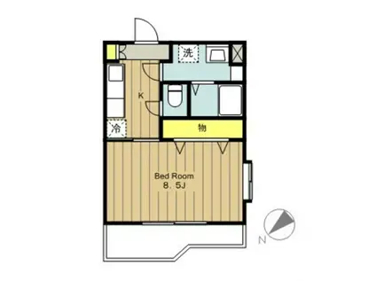 SUN FEEL VII(1K/2階)の間取り写真