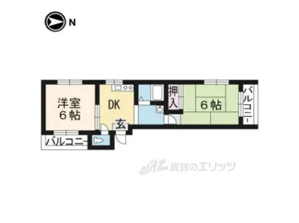 アネール桂(2DK/3階)の間取り写真