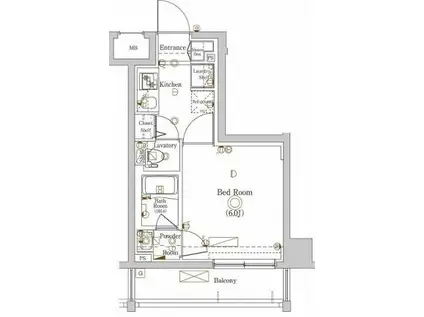 ラフィスタ川崎大師2(1K/7階)の間取り写真