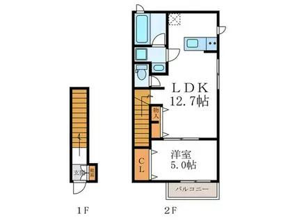 東山区轆轤町(1LDK/1階)の間取り写真