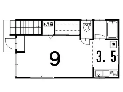 コーポマルヤマ(1K/1階)の間取り写真