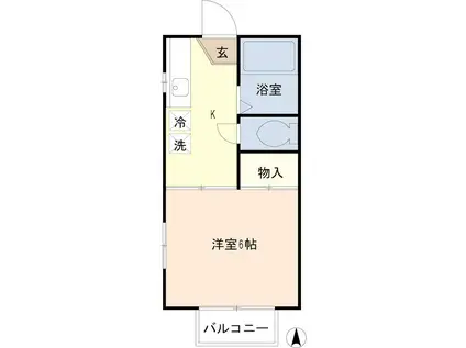 芝グリーンハイツA棟(1K/2階)の間取り写真